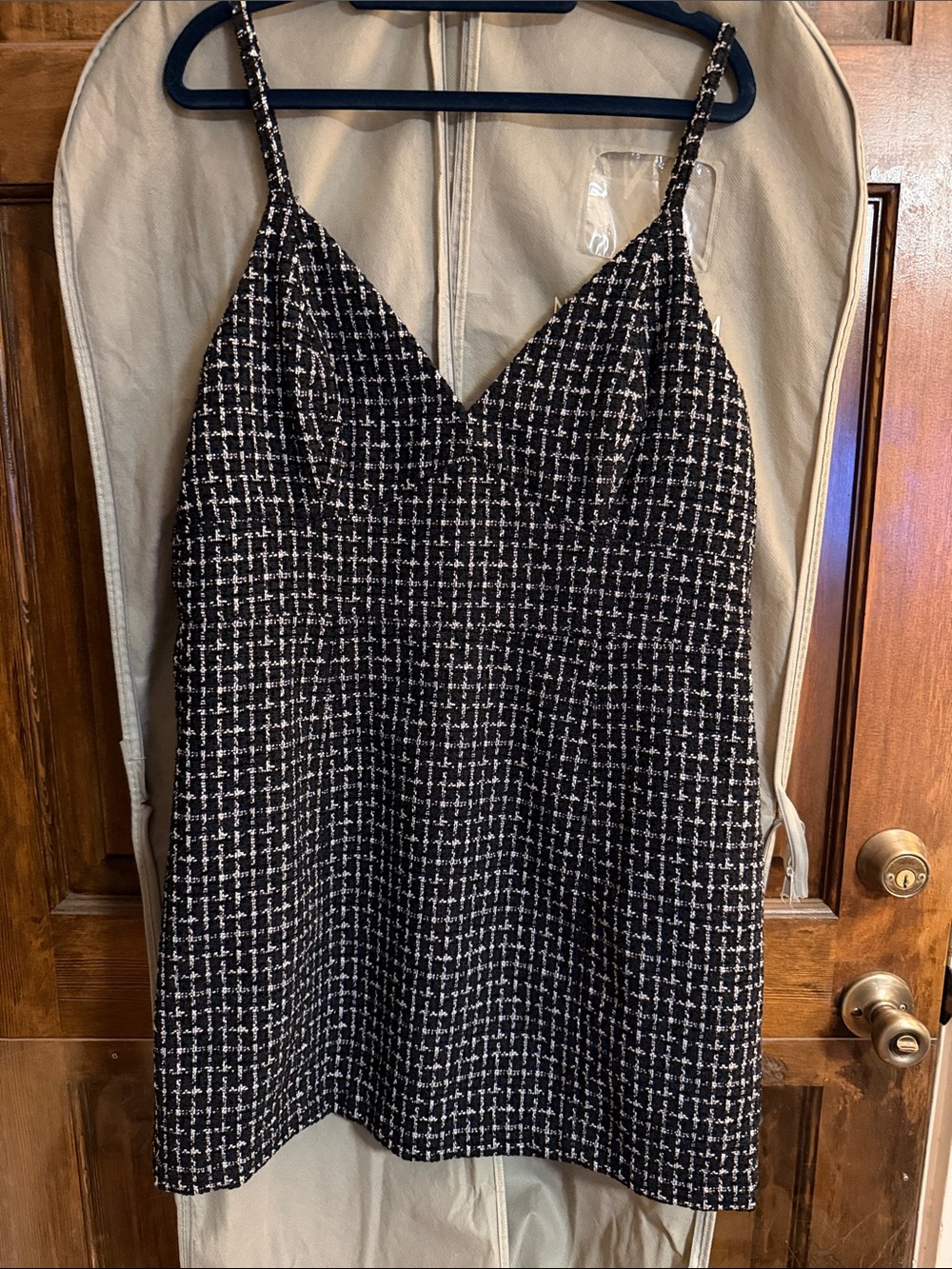 NWT Black & White Tweed Spaghetti Strap Dress